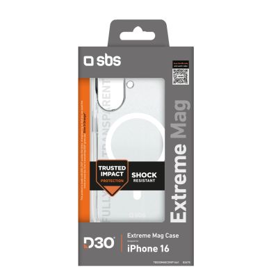 2. SBS Extreme Mag D3O MagSafe Hülle für iPhone 16 – transparent