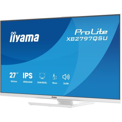 8. iiyama ProLite XB2797QSU-W1 Computermonitor 68,6 cm (27") 2560 x 1440 px Quad HD LED Weiß