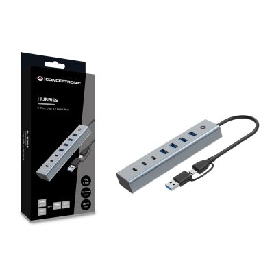 4. Conceptronic HUBBIES20G Hubs und USB 3.2 Gen 1 (3.1 Gen 1) Typ-C 5000 Mbit/s Grau