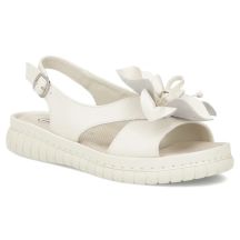 Beige Leder-Keilsandalen für Damen, Modell Filippo DS6965