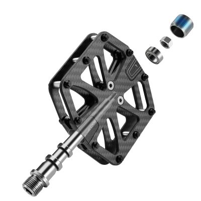 4. Rockbros C525 Carbonfaser-Plattform-Fahrradpedale – Schwarz