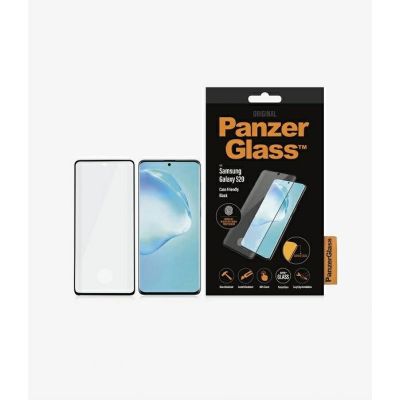 PanzerGlass Curved Super+ Panzerglas für Samsung S20 – mit schwarzem Rahmen