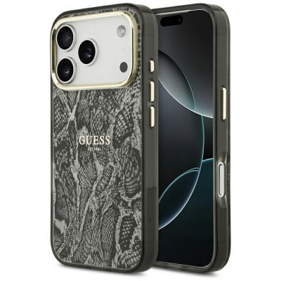 Guess Python Pattern MagSafe Hülle für iPhone 17 Pro / 18 Pro – schwarz