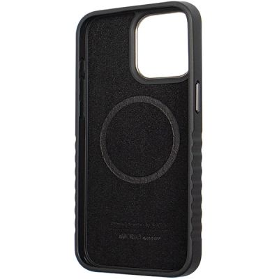 9. Audi Echtledertasche mit MagSafe für iPhone 15 Pro – Schwarz und Rot