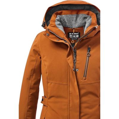 4. Killtec KOW 165 Damen Regenmantel mit Kapuze für Trekking und Alltag, Gelb (37726/253)