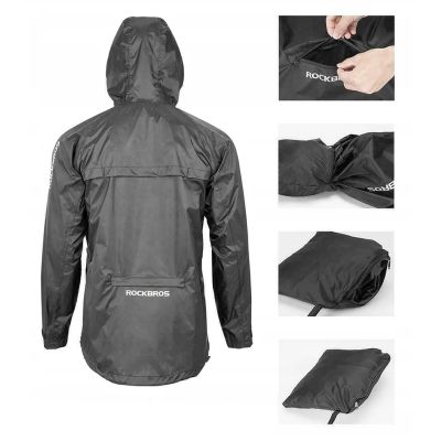 4. Rockbros YPY013BKM atmungsaktive winddichte Regenjacke M - Schwarz
