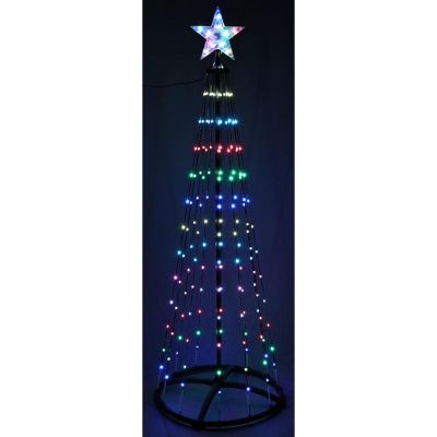 52. DEKORATIVER WEIHNACHTSBAUM 154 LED RGB 150 CM SCHWARZ
