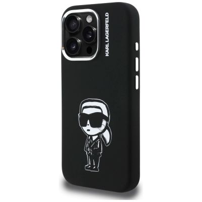 2. Karl Lagerfeld Silikon-MagSafe-Hülle mit Karl-Sketch-Motiv für iPhone 16 Pro Max – Schwarz
