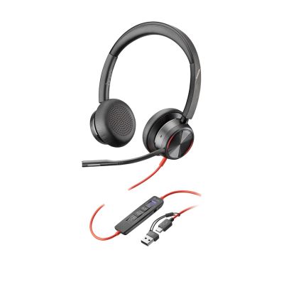 POLY Blackwire 8225 Stereo 8X225AA USB-C Headset mit Microsoft Teams Zertifizierung + USB-C/A Adapter