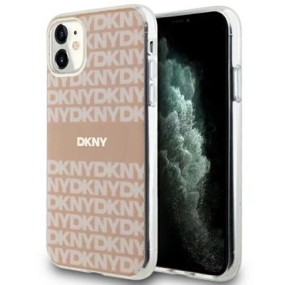 DKNY IML Mono & Stripe MagSafe-Hülle für iPhone 11 / Xr – Rosa