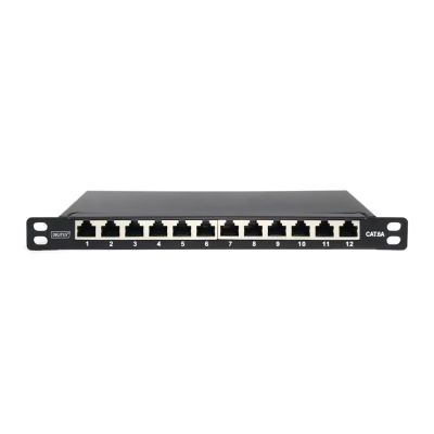 2. Digitus Patchpanel CAT 6A Slim, geschirmt, 12-Port, 0,5 HE, 10", Schwarz