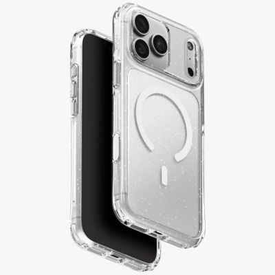 2. Uniq LifePro Xtreme Magclick Ladehülle für iPhone 18 Pro Max / 17 Pro Max – Transparenter Glitzer