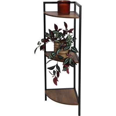 7. Metall-Eckregal mit 3 Ablagen, 23,5 x 23,5 x 76 cm