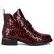 3. Damen-Lackleder-Stiefeletten mit Kroko-Prägung in Bordeaux Filippo DBT7191