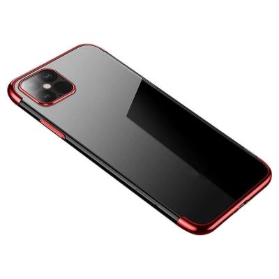 2. Clear Color Case TPU-Gel-Cover mit Metallrahmen für Samsung Galaxy A13 5G rot