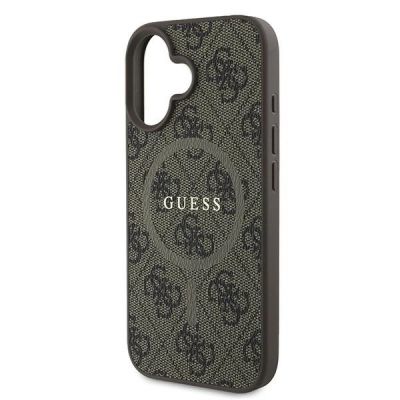 6. Guess 4G Ring Classic Logo MagSafe-Hülle für iPhone 16 Plus – braun