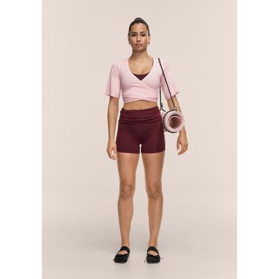 6. CASALL Sublime Folded Hotpants Damen-Trainingsleggings Burgunderrot