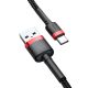 7. Baseus Cafule Cable strapazierfähiges Nylonkabel USB / USB-C QC3.0 2A 3M schwarz-rot (CATKLF-U91)