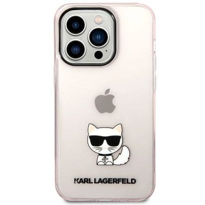 3. Karl Lagerfeld KLHCP14LCTTRI iPhone 14 Pro 6.1" Hardcase Pink / Pink Transparenter Choupette Body