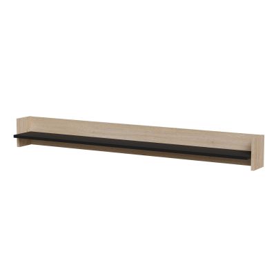 PORTO Regal 150x18x16,5 Eiche/Schwarz