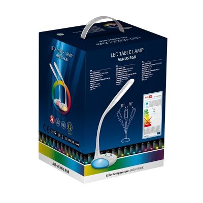 7. Moderne, mehrfarbige RGB-LED-Schreibtischlampe Activejet VENUS RGB weiß mit Nachtlichtfunktion