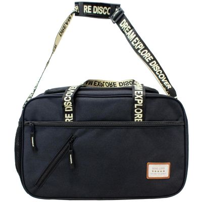 2. REISETASCHE ALS HANDGEPÄCK FÜR DAS FLUGZEUG, SCHWARZ + WEISSE AUFSCHRIFT SEMI LINE