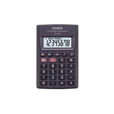 CASIO HL-4A-B Taschenrechner, 8-stellig, 56 x 87 mm, schwarz
