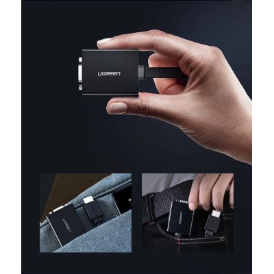 9. Ugreen HDMI - VGA Micro USB / Audio 3,5 mm Miniklinkenadapter schwarz (40248)