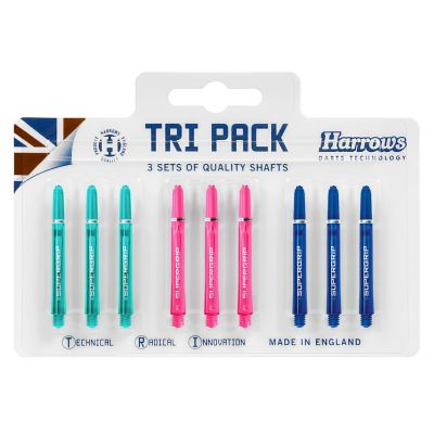3. Shafty Harrows TRI PACK Supergrip 3x3 Farbig