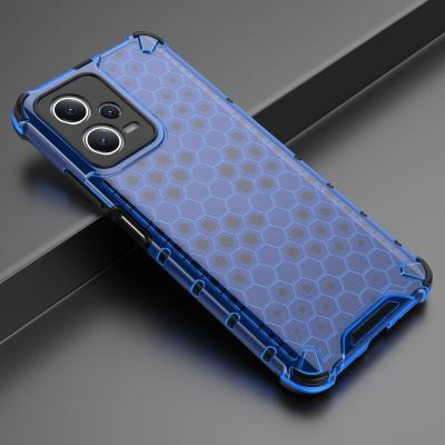 3. Wabenhülle für Xiaomi Redmi Note 12 5G / Poco X5 5G gepanzerte Hybridhülle blau