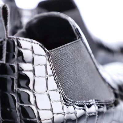 70. Rieker W R474 Schlangenleder Stiefeletten schwarz