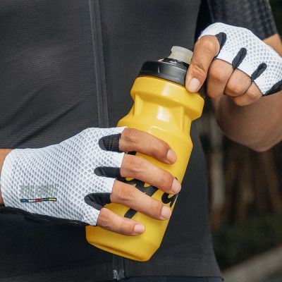 2. Rockbros TLS004 ROAD TO SKY Kurze stoßdämpfende Fahrradhandschuhe M - Weiß