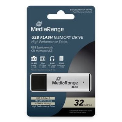 4. MediaRange MR1900 USB-Stick 32 GB USB Typ-A 3.2 Gen 1 (3.1 Gen 1) Schwarz, Silber