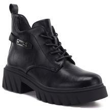 Damen-Botines mit Blockabsatz und Plateau, schwarz, Jezzi MR2502-3