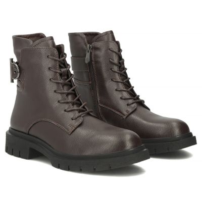 4. Damen-Ankle-Boots aus Leder, dunkelbraun, Filippo DBT8018