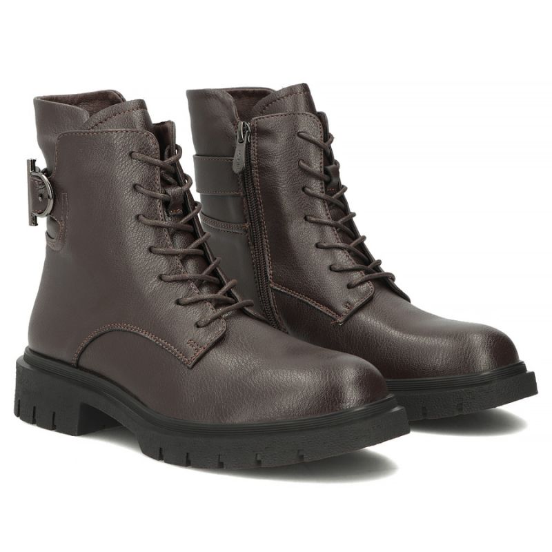 4. Damen-Ankle-Boots aus Leder, dunkelbraun, Filippo DBT8018