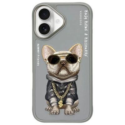 Nimmy Glasses Cool Dog iPhone 16 Hülle - Grau