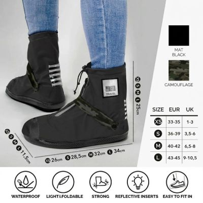 2. Perletti wasserdichte niedrige Schuhüberzieher, Größe M