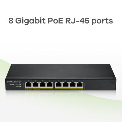 14. Zyxel GS1915-8EP Switch 8p PoE (PoE+: 8;) 60W Managed Gigabit