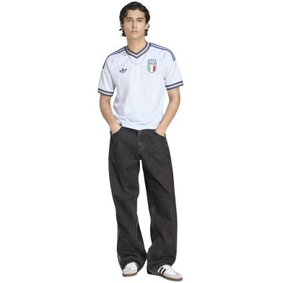 7. adidas Italien Auswärtstrikot Nr. 26 für Herren, weiß und blau, KC8704