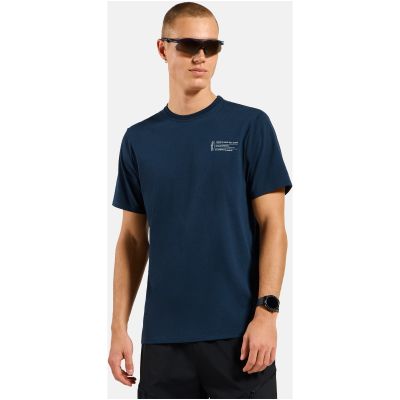 6. Herren-Kurzarm-T-Shirt ODLO T-shirt crew neck s/s COTTON BLEND UNLIMITED, marineblau