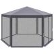 11. Sechseckiger Gartenpavillon 2x2x2x2,5 m mit Moskitonetz, Grau