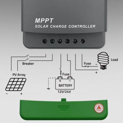 3. Qoltec 53665 MPPT-Solarladeregler mit Temperatursensor 60 A | 12 V / 24 V | LCD | Bluetooth | App | GEL | LiFePO4