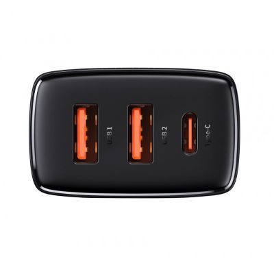 7. BASEUS 2x USB-Wandladegerät, USB-C (Schwarz)