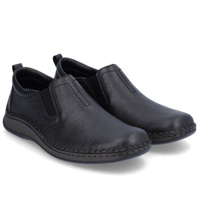 2. Rieker 05264-00 Schwarze Herren-Slipper aus Leder