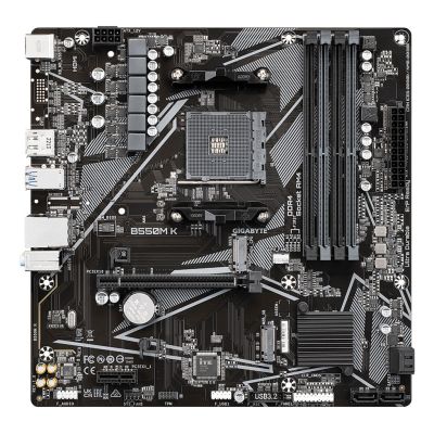 4. Gigabyte B550M K Motherboard (AMD Ryzen 5000 Series AM4 CPUs, bis zu 4733MHz DDR4 (OC), 2xPCIe 3.0 M.2, GbE LAN, USB 3.2 Gen1)