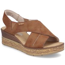 Bequeme Damen-Keilsandalen, braun, Rieker 63782-24