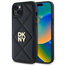 DKNY Quilted Stack Logo Hülle für iPhone 15 Plus – Schwarz