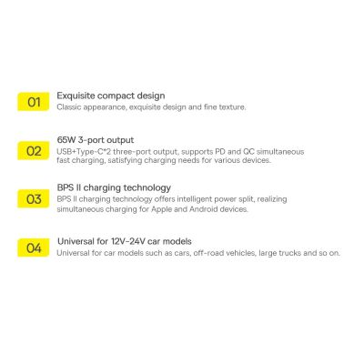 16. Baseus Golden Contactor Pro Autoladegerät USB-A + 2x USB-C 65W dunkelgrau (CGJP010013)
