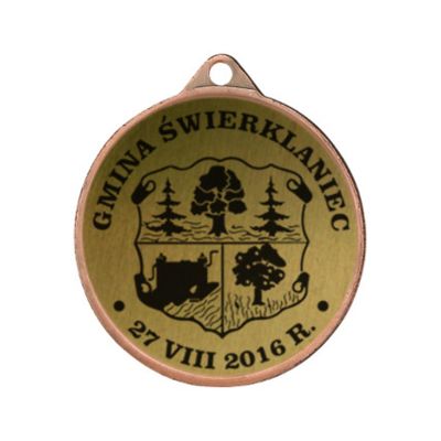 Metallmedaille mit Gravur auf Laminat
